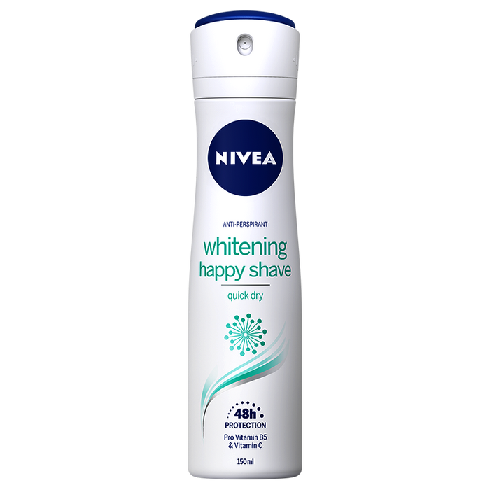 Nivea whitening happy shave Spray Deodorant 48h Protection Pro Vitamin B5 & Vitamin C Anti-Perspirant Size 150ml