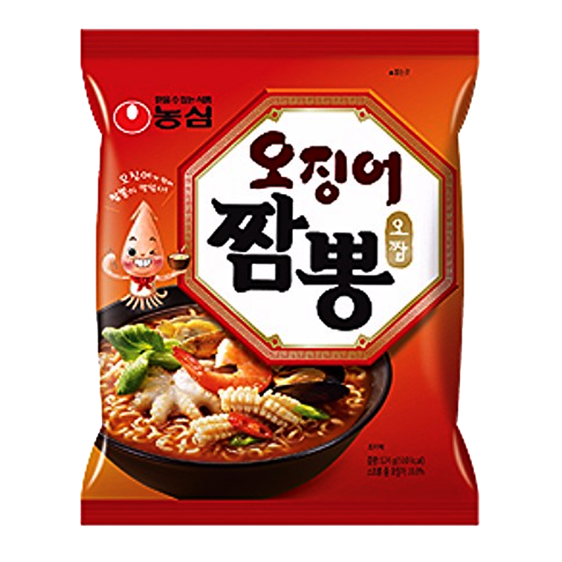 NongShim Squid Champong ramyun Hot Spicy Seafood instant Noodle  Size 124g