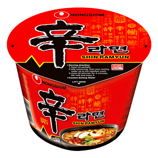 Nongshim Shin Ramyun instant big bowl noodles  Flavor Mushrooms & Beef Size 114g
