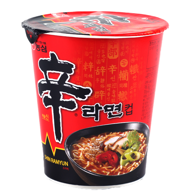 Nongshim Shin Ramyun instant noodles cup Flavor Mushrooms & Beef Size 65g