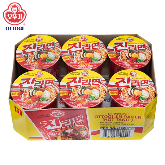 Jin Ramen Cup Hot Flavor Pack of 6cups (65gx6)