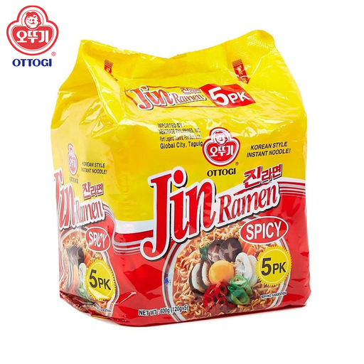 OTTOGI Jin Ramen Instant Noodles Spicy Pack of 5pcs (120gx5)