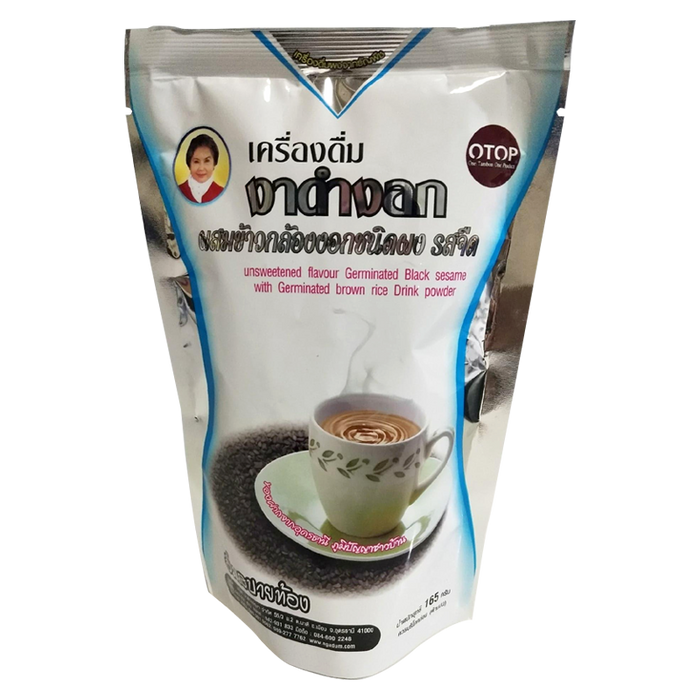 OTop Mae Aousa Unsweetened Flavour Germinated Black Sesame with Germinated brown rice Drink powder Size 22g Pack of 16bags