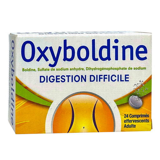 OXYBOLDINE, 24 effervescent tablets This medication is recommended as an adjunct to difficult digestion.