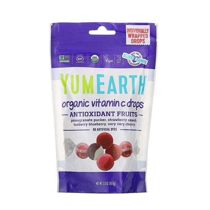YumEarth Organic Vitamin C Drops Antioxidant Fruits 93.6g