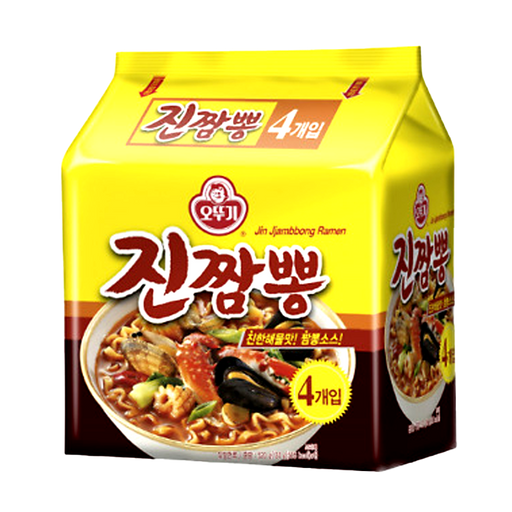Ottogi Jin Jjambbong RamenHot Spicy Seafood flvour Size 130g pack of 4pcs