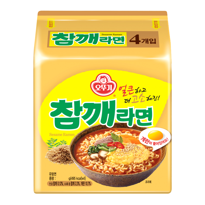 Ottogi Sesame Flavor Ramen (ບັນຈຸໄຂ່) ຂະໜາດ 150g ຊອງ 4pcs