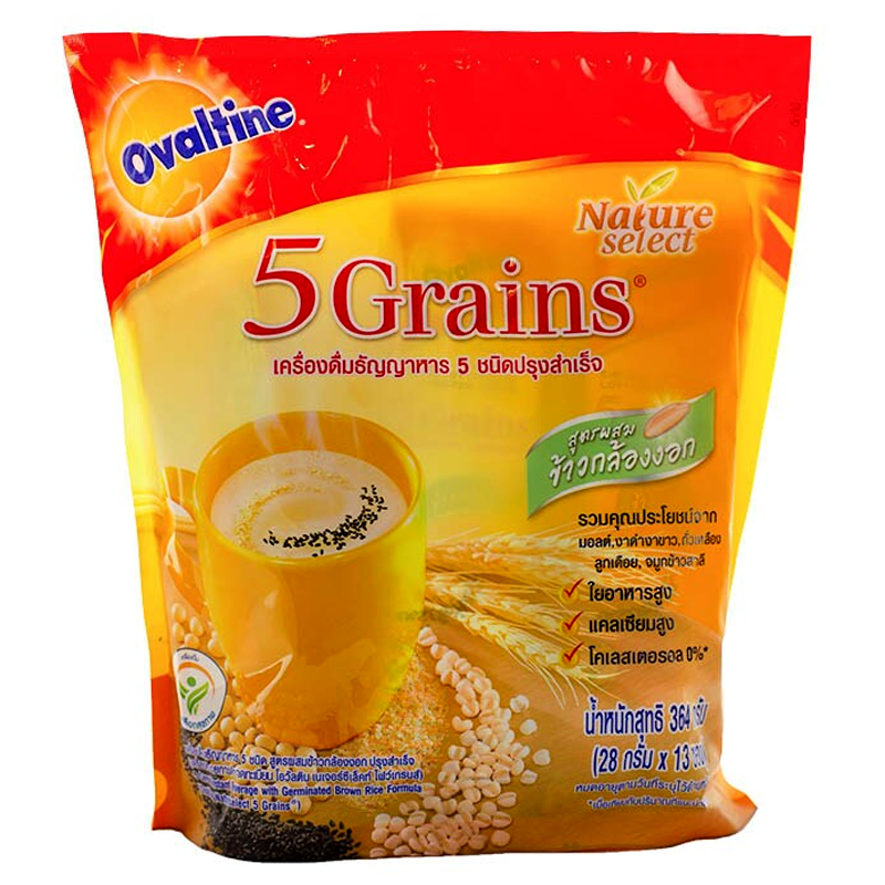 Ovaltine Natureselect 5Grains 5Cereal Instant Beverage with Germinated brown Rice Formula Size 28g Pack of 13sticks