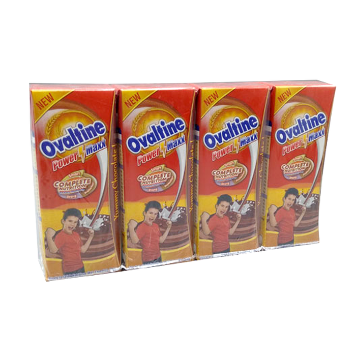 Ovaltine Power Maxx Smart UHT Milk  Malt & Chocolate Flavour 180ml Pack of 4 boxes