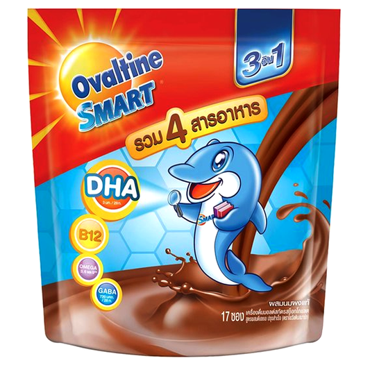 Ovaltine Smart 3in1 Chocolate Flavoured Malt Beverage Size 28g Pack of 17sticks