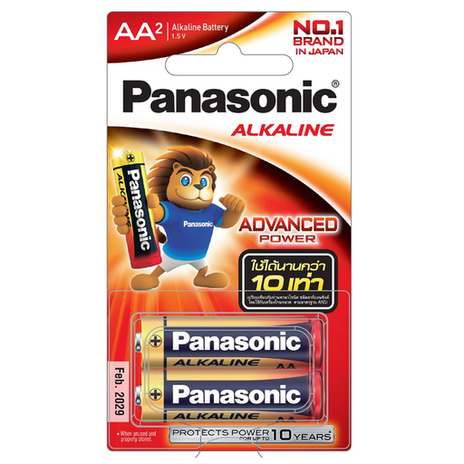 Panasonic Alkaline Battery 1.5V AA LR6T/2B