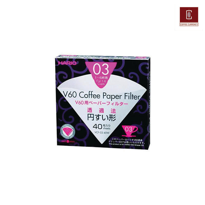 Hario Japan Paper Filter White for 03 Dripper 40sheets