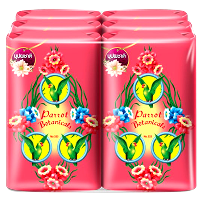 Parrot Botanicals Floral Fragrance Pink Color Bar Soap Size 55g pack of 6pcs