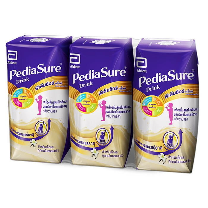 Pedia Sure Drink UHT Vanilla Flavour Complete Balanced Nutrition Size 200ml pack of 3boxes