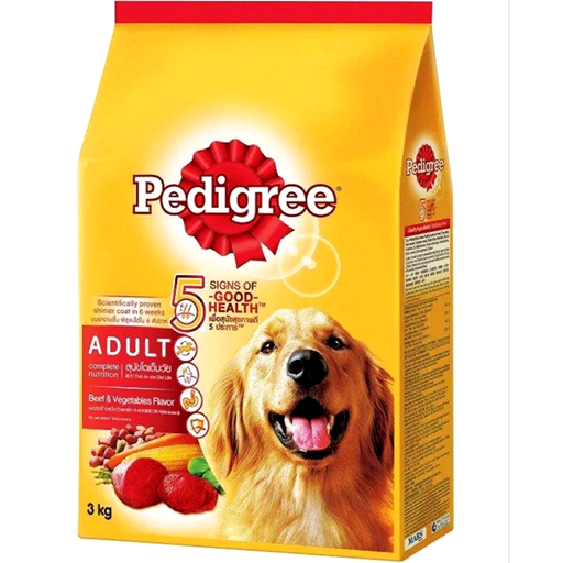 ຫົວອາຫານໝາ Pedigree Beef & Vegetables Flavor Adult Dog Food 3kg