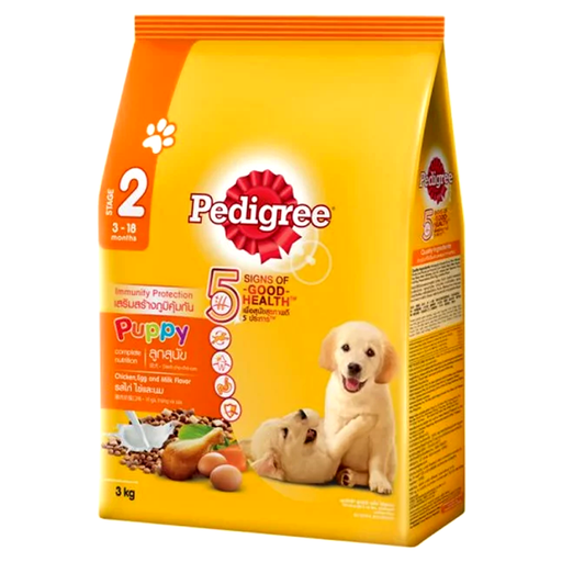 ຫົວອາຫານໝາ Pedigree Puppy Dog Food Stage 2 Chicken Flavour Egg and Milk Size 3kg