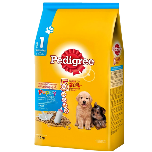 ຫົວອາຫານໝາ Pedigree Puppy Weaning to 6 months Milk Flavour Size 1.5kg