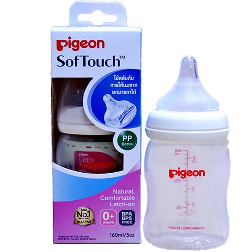 Pigeon softouch ຕຸກກະຕຸກນ້ຳນົມ ແລະຫົວນົມທີ່ສະດວກສະບາຍແບບທຳມະຊາດ ຂະໜາດ 5oz ຊອງ 1pcs