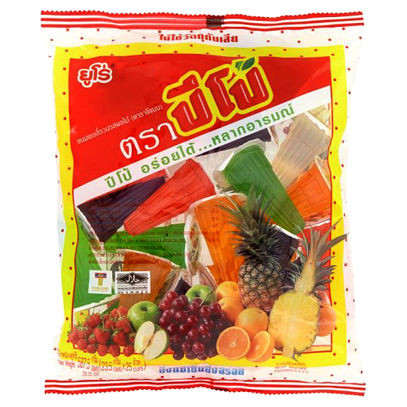 Pipo mixed jelly fruit flavour Packed 30cups Size 705g