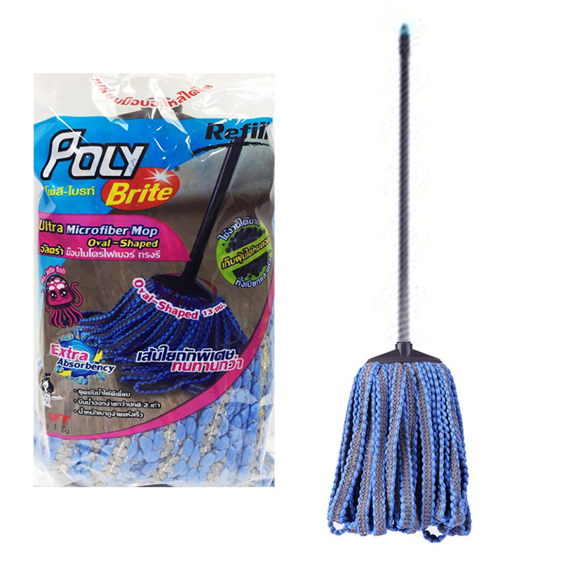 ໄມ້ຖູພື້ນ ມອບ “Poly Brite” Ultra Microfiber Mop - Oval Shape (Mr. Jellyfish) 13cm per piece