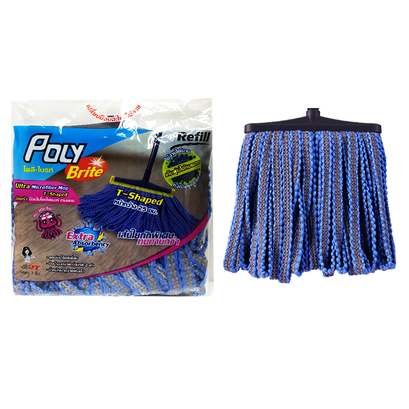“Poly Brite” Ultra Microfiber Mop “T Shape” Refill (Mr. Jellyfish) 25cm per piece