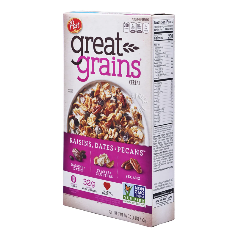 Post Great Grains Cereal - Raisins- Dates & Pecans 453g — Shopping-D ...