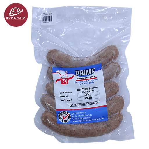 Prime Beef Thick Sausage Pack 500g Per pack