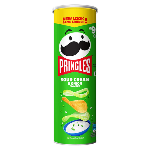 Pringles Potato Chips Sour Cream &amp; Onion Flavor ຂະໜາດ 107g