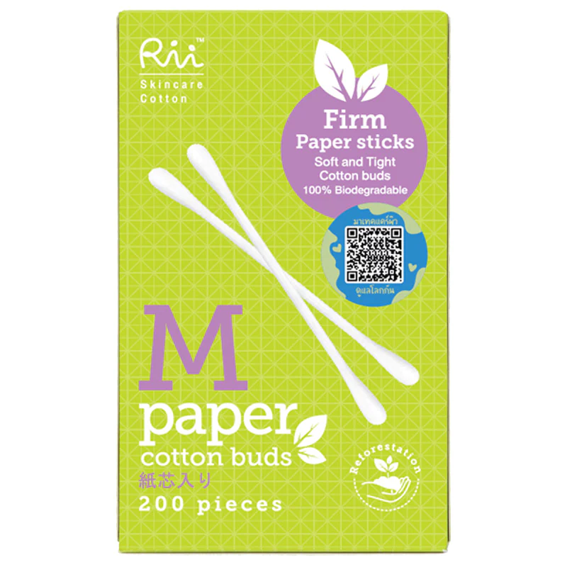 Rii M Paper Cotton Buds 200 ຕ່ອນ