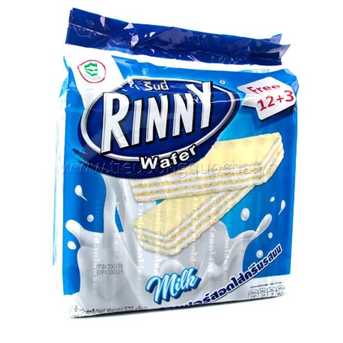 Rinny Wafer Milk Flavoured Filled With Cream 38g Pack of 12pcs