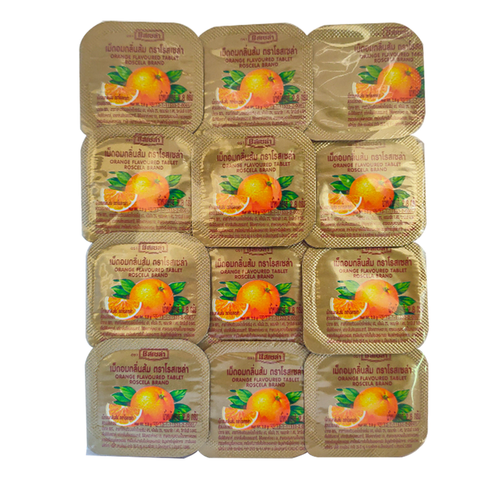 Roscela Brand Orange Flavored Tablet ຊອງ 24 pcs