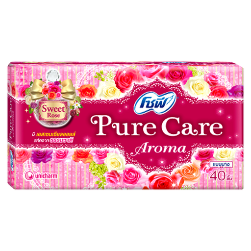 Sofy Pure Care Aroma Sweet Rose Essential Oil Daily Sanitary Pads Napkins Pack of 40pcs