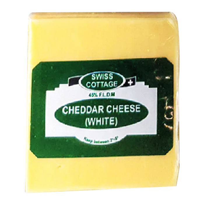 Swiss Cottage Cheddar Cheese White Portion 200g-250g