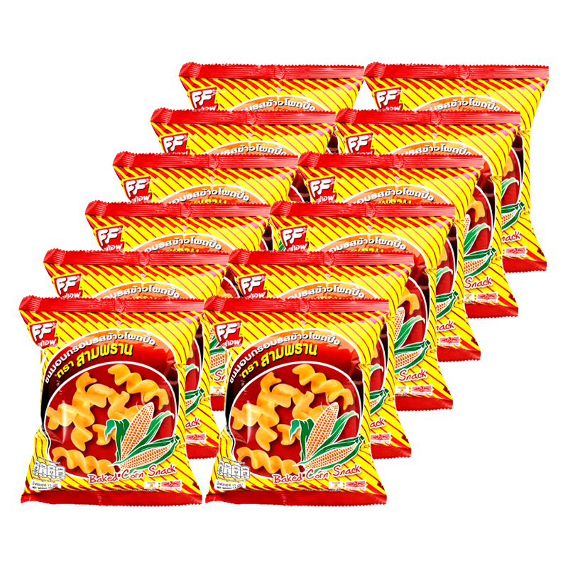 Sampran Brand Baked Corn Snack Bag 13g Pack of 12pcs