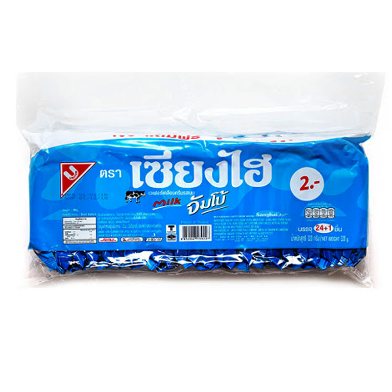 Sanghai Jumbo Milk Flavoured Cream Wafers ( Ca ) Size 320g Pack 24pcs