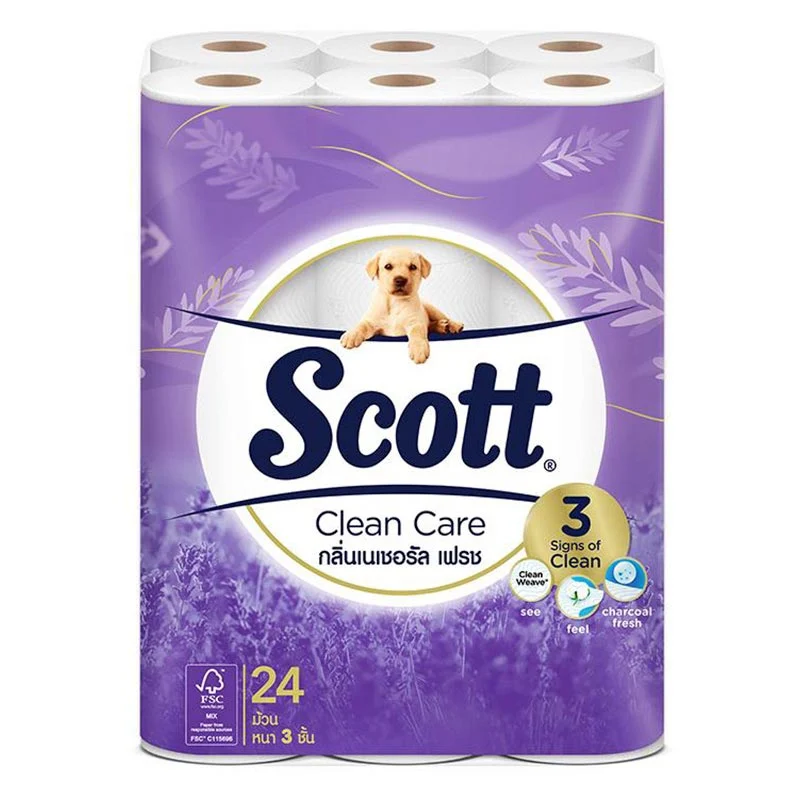 Scott Clean Care Bath Tissue. Natrual Fresh Scented3PLY 24Rolls