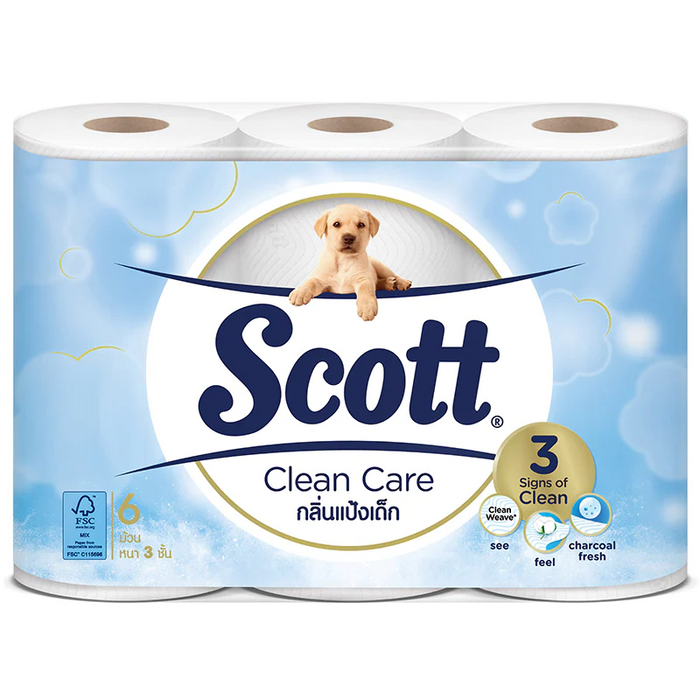 Scott Clean Care Toilet Paper Charcoal fresh 6 Rolls