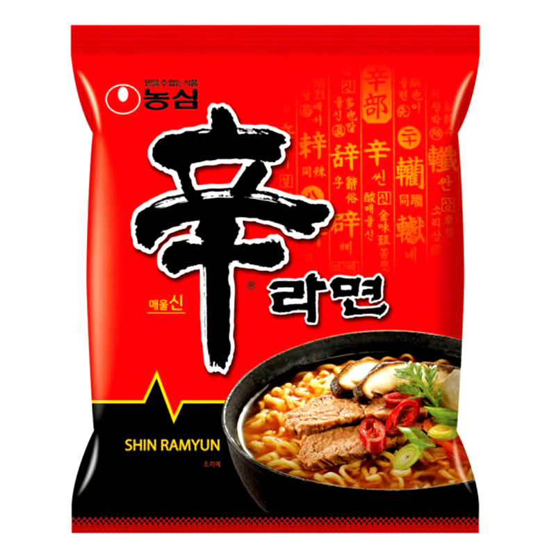 Shin Ramyun Korean Best noodle Spicy Size 120g