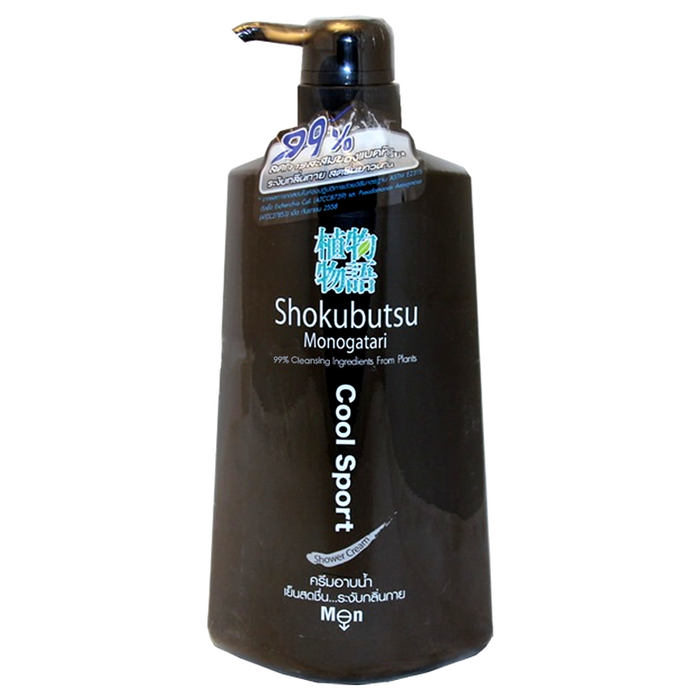 Shokubutsu Monogatari for Men Cool Sport Shower Cream 99% Cleansing Ingredients From Plants Size 500ml