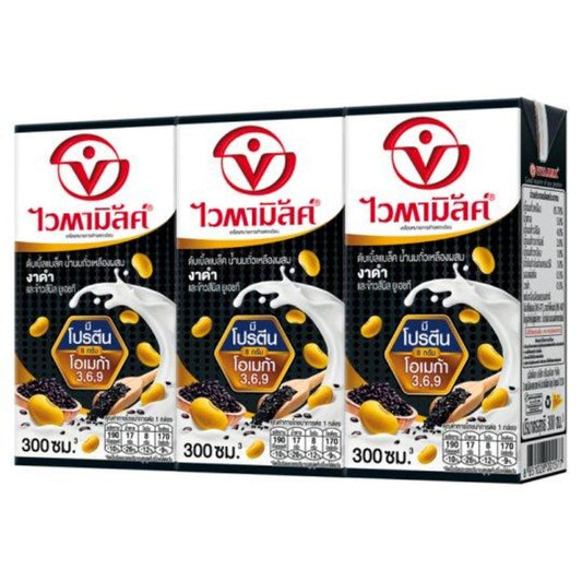 Vitamilk Double Black Black Sesame and Sinin Rice Soymilk 300ml x 3pcs