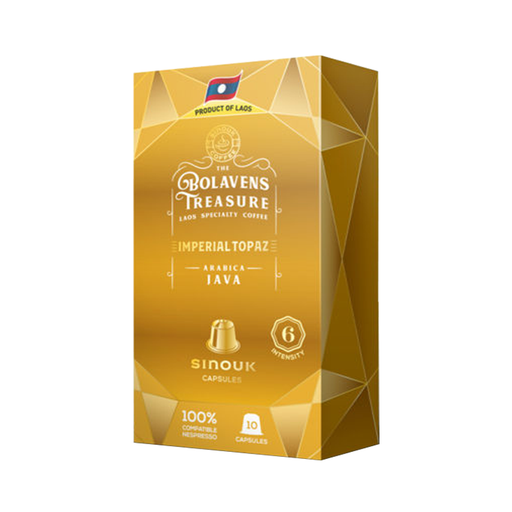 Sinouk Coffee Bolavens Treasure Imperial Topaz Arabica Java 10Capsules