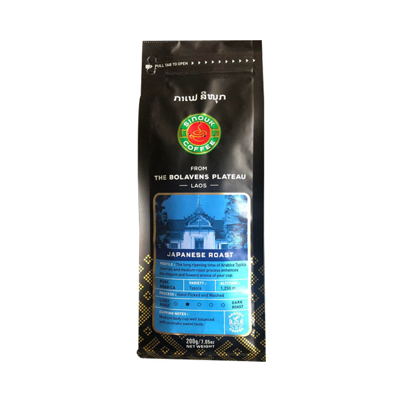 Sinouk Coffee Japanese Roast Coffee Ground ຂະໜາດ 200g