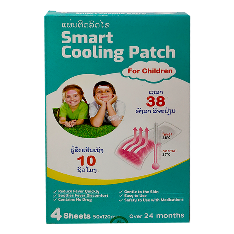 Smart Cooling Patch ສໍາລັບເດັກນ້ອຍ 4 ແຜ່ນ (50x120mm)