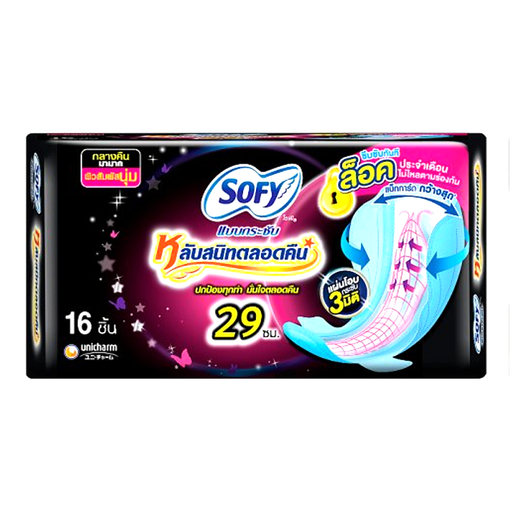 Sofy Body Fit 29cm Night Sanitary Napkin with Wings Pack of 16pcs