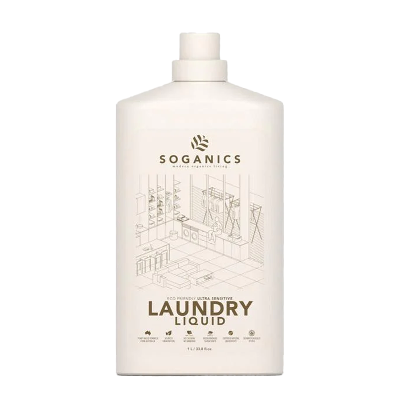 Soganics Eco Friendly Ultra Sensitive Laundry Liquid Dermatologically Tested 1L