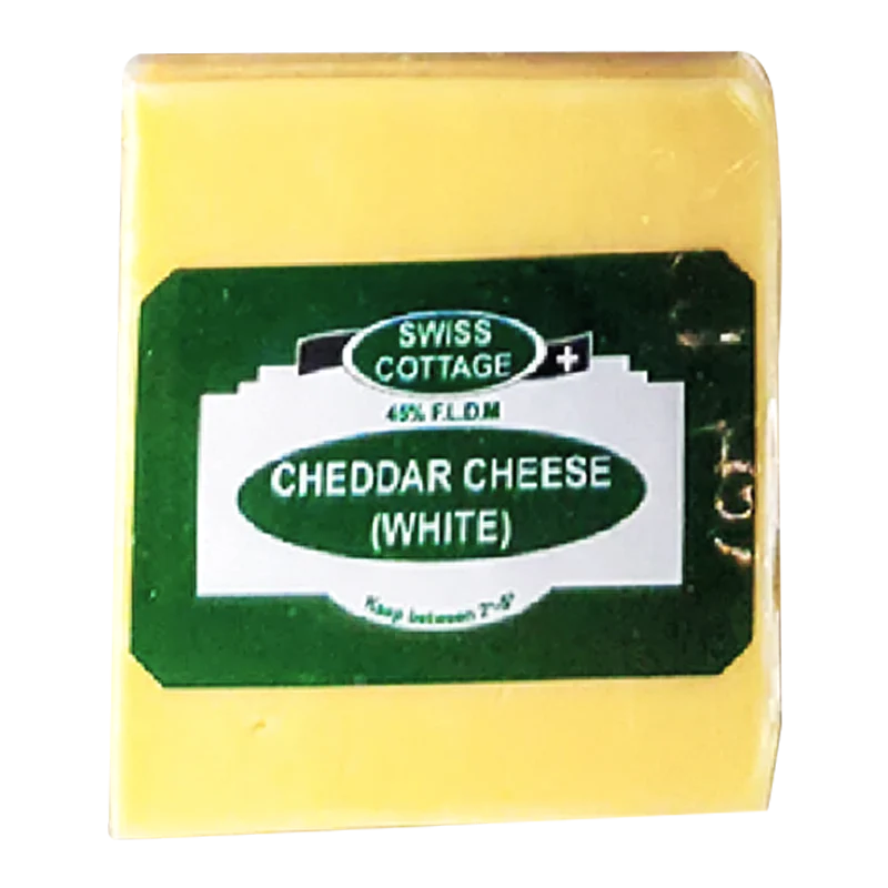Swiss Cottage Cheddar Cheese White Portion 500g