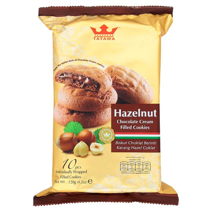 Tatawa Vivaldi Chocolate Cookies with Hazelnut Chocolate Filling Size 120g Pack of 10pcs