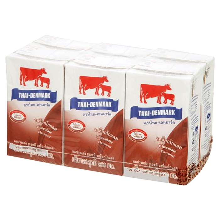 Thai-Denmark Chocolate Flavoured UHT Milk Product 250ml Pack of  6boxes