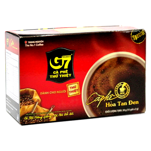 Trung Nguyen G7 ກາເຟອິນສະແຕນເລດ ບໍລິສຸດ 100% ຂະໜາດ 2g ກ່ອງມີ 15 ຊອງ