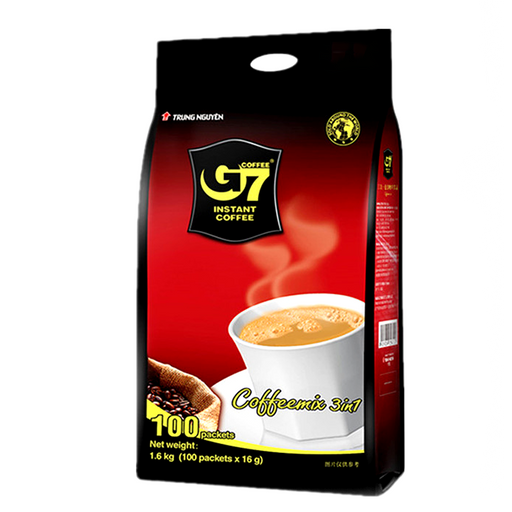 Trung Nguyen G7 Instant Coffee Mix 3in1 ຂະໜາດ 16g ຊອງ 100 ຊອງ